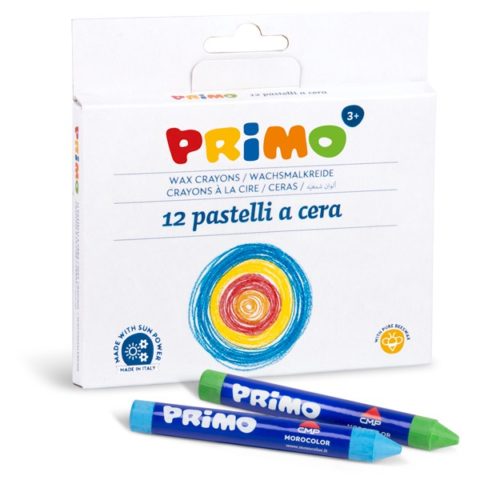 Voskové pastelky PRIMO, 10,5 x 84mm, 12ks, papírový obal