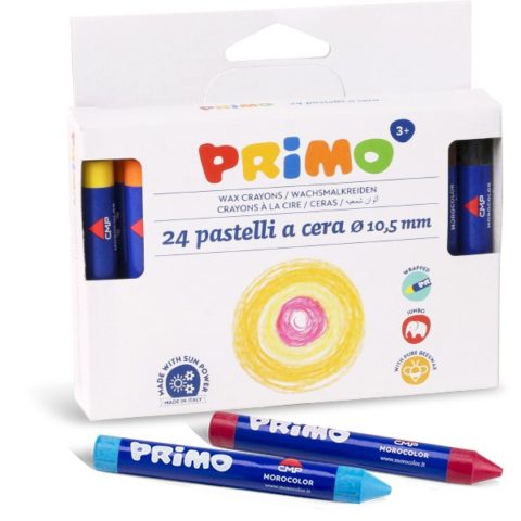 Voskové pastelky PRIMO, 10,5 x 84mm, 24ks, papírový obal