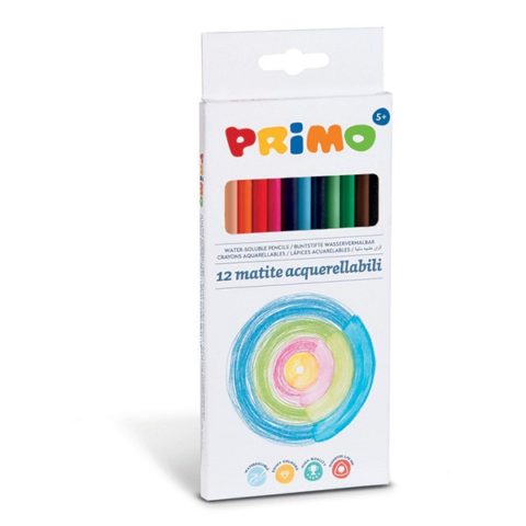 Pastelky trojboké akvarelové PRIMO, tuha Ø 2,9mm, 12ks, papírový obal