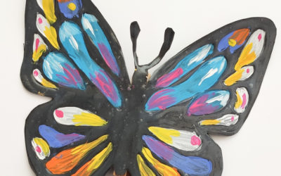 Vitrážová kresba – motýl